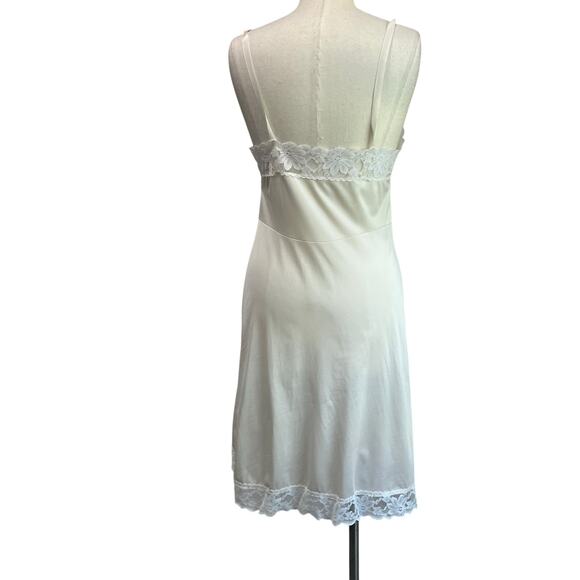 Vintage Lorraine Satin Romantic Cream Full Slip Night Gown Size Tall 36 - Picture 2 of 9